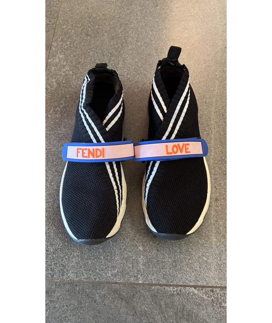 FENDI Черные текстильные кеды, фото 2