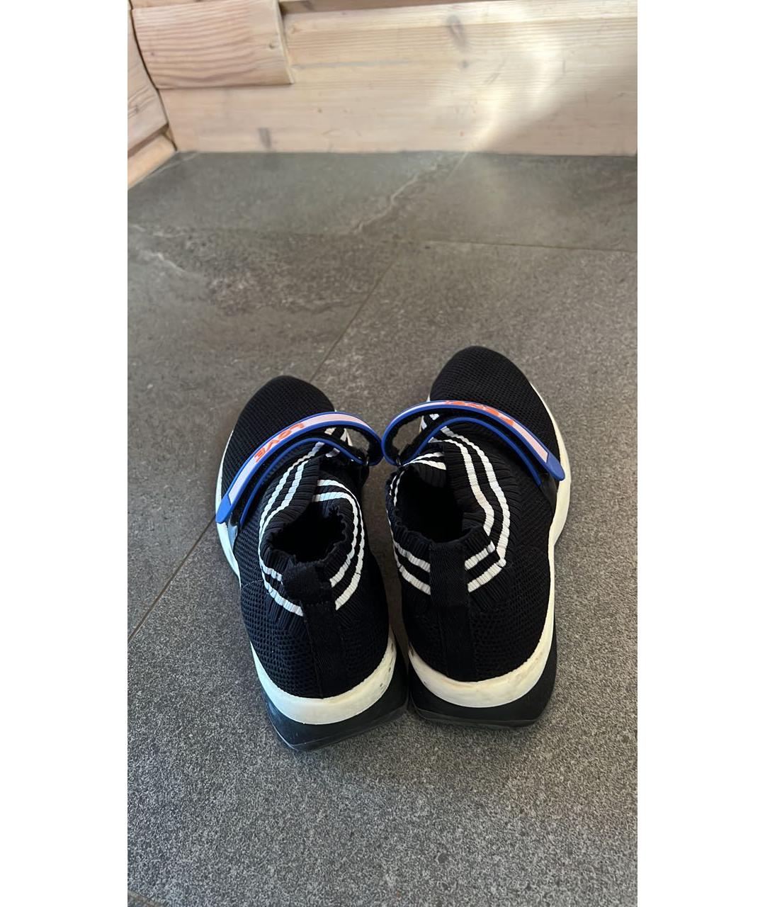 FENDI Черные текстильные кеды, фото 4