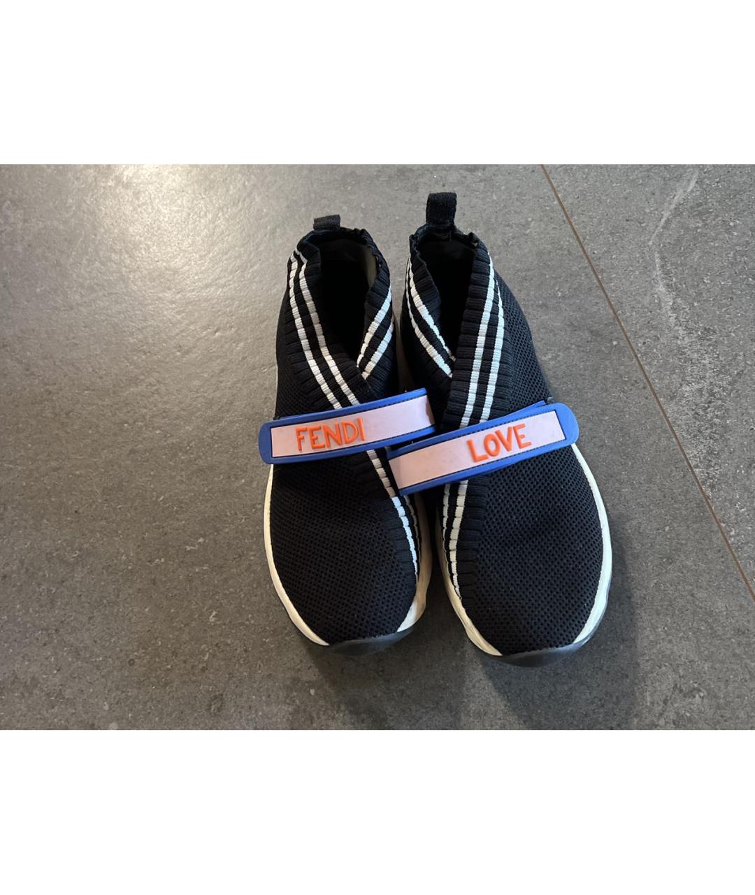 FENDI Черные текстильные кеды, фото 3