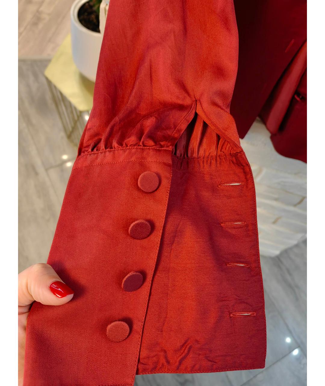 EMPORIO ARMANI Бордовая шелковая блузы, фото 4