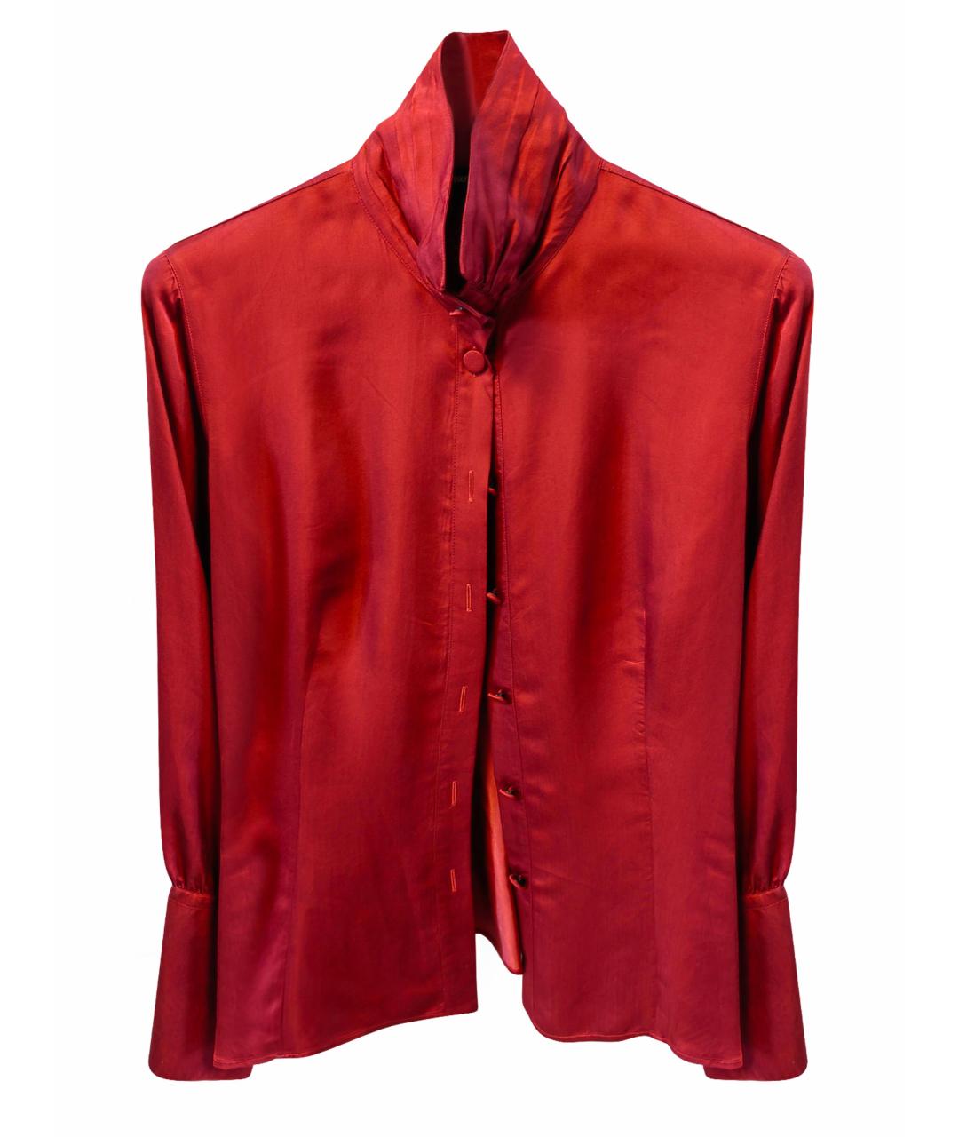 EMPORIO ARMANI Бордовая шелковая блузы, фото 1