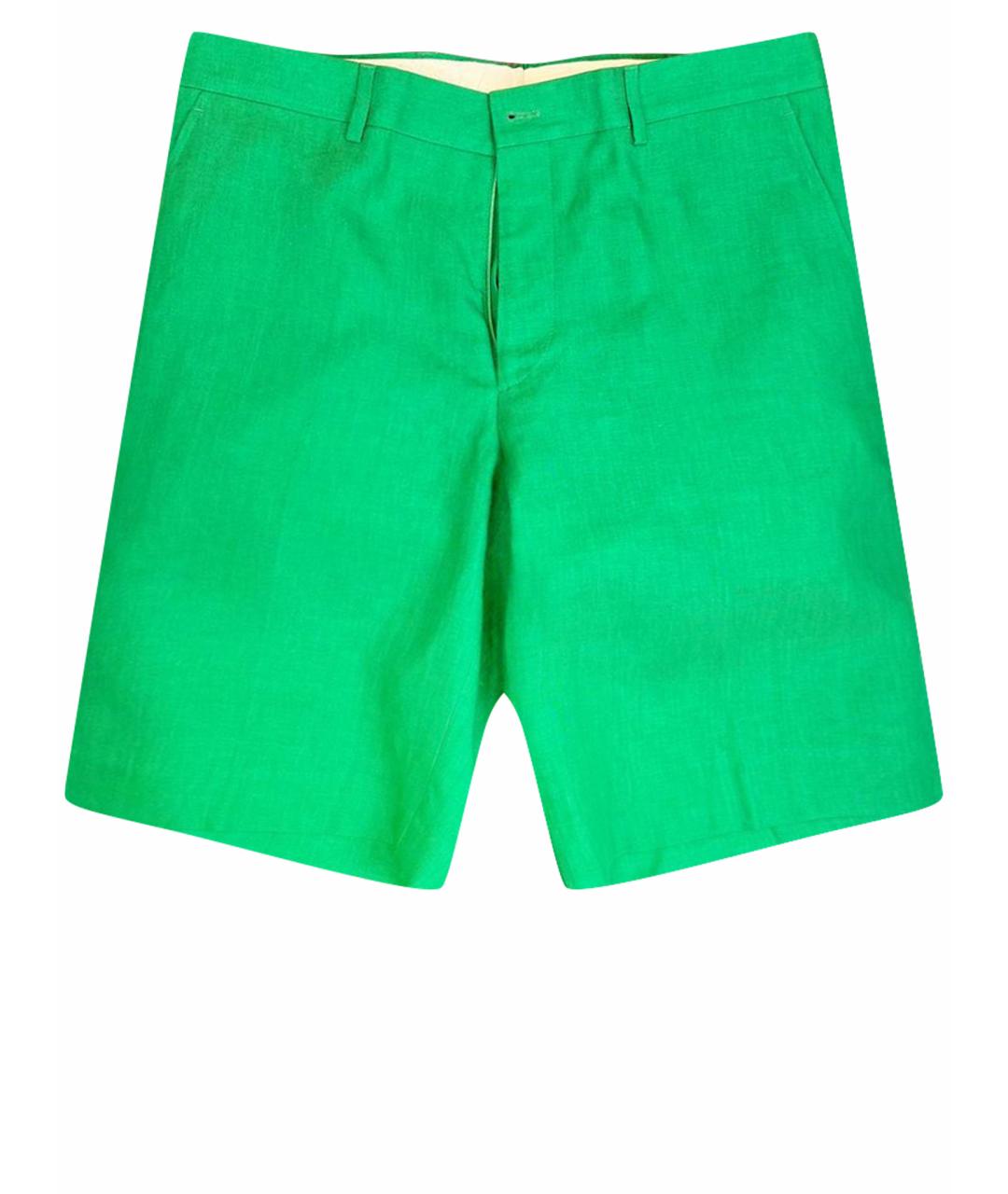 RALPH LAUREN PURPLE LABEL Зеленые льняные шорты, фото 1