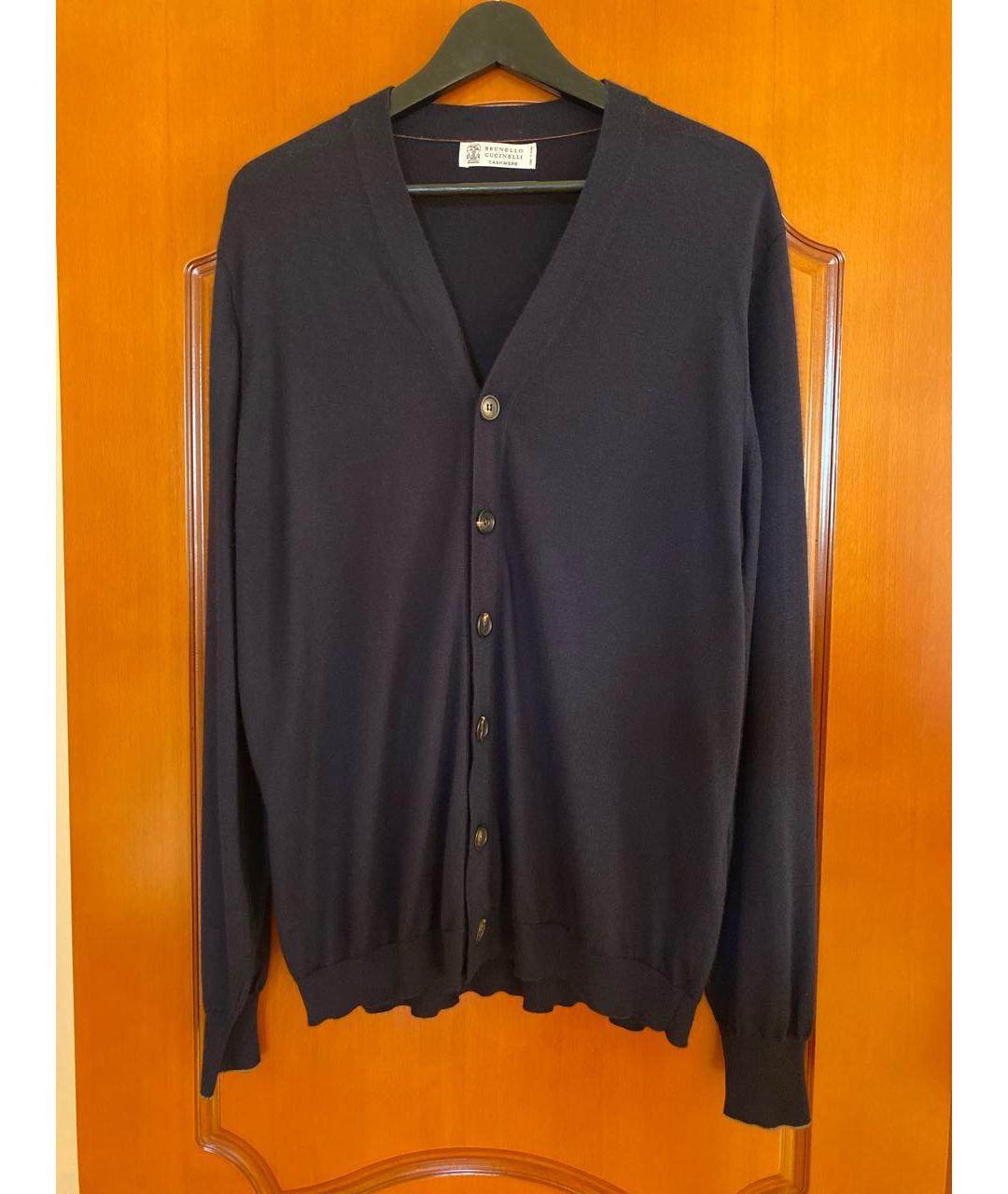 BRUNELLO CUCINELLI Темно-синий кашемировый кардиган, фото 6