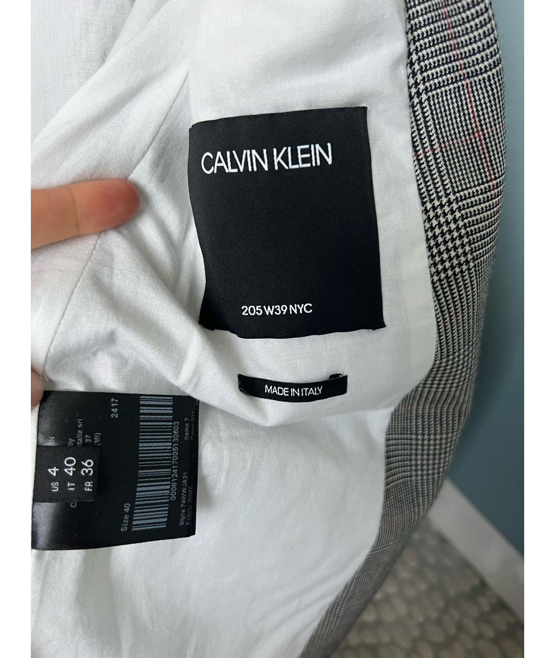 CALVIN KLEIN 205W39NYC Серый хлопковый жакет/пиджак, фото 3