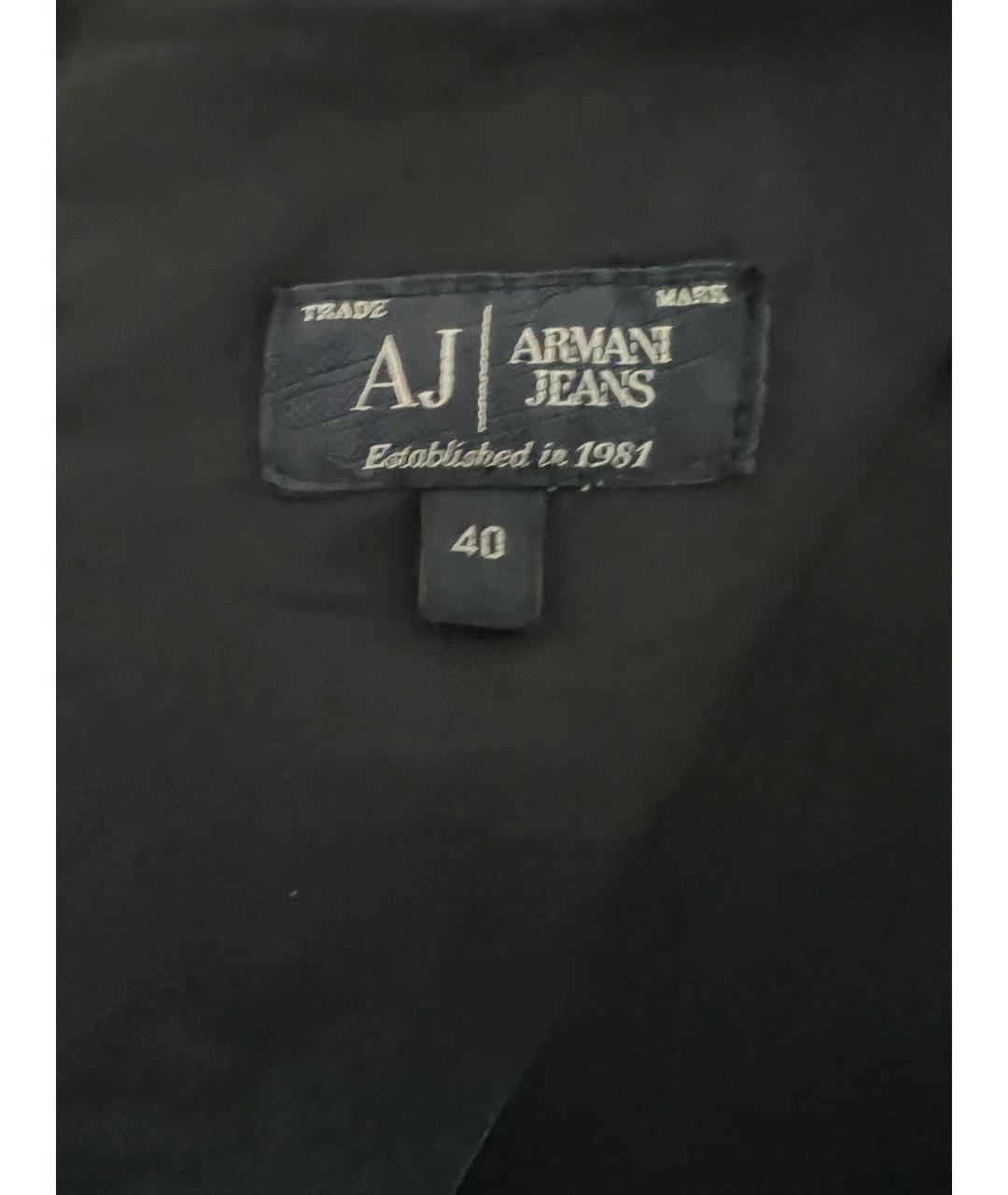 ARMANI JEANS Черное хлопко-эластановое коктейльное платье, фото 3