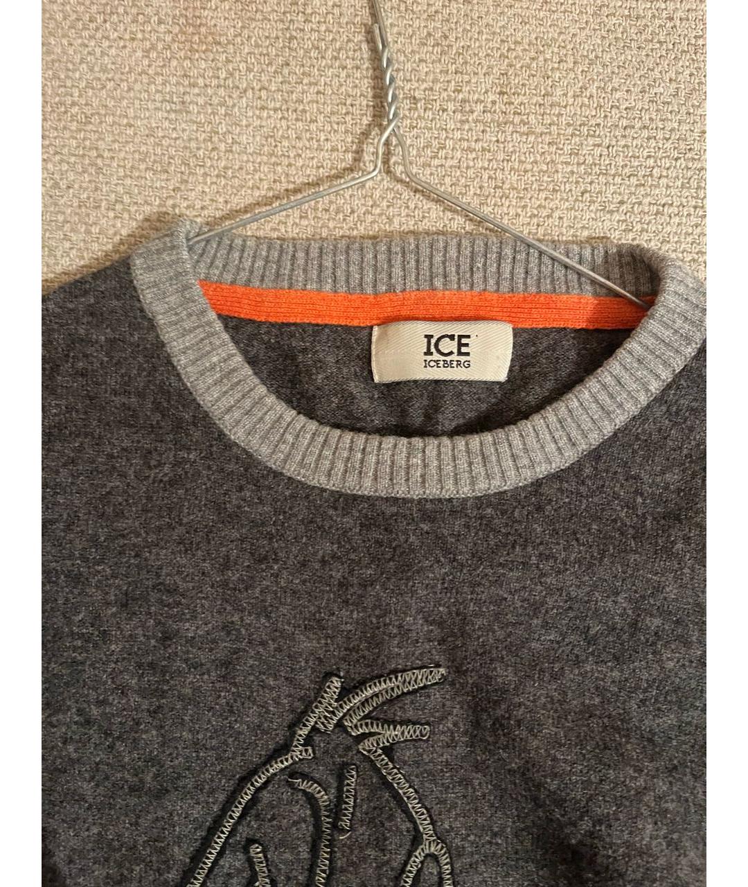 ICEBERG Серый шерстяной джемпер / свитер, фото 4
