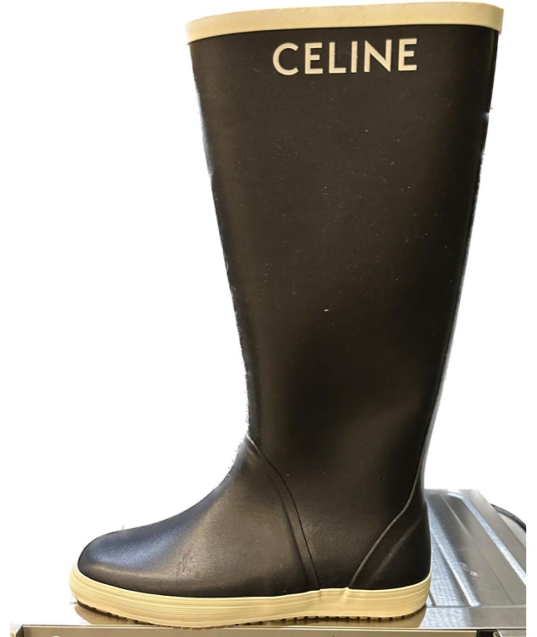 CELINE Черные резиновые сапоги, фото 9