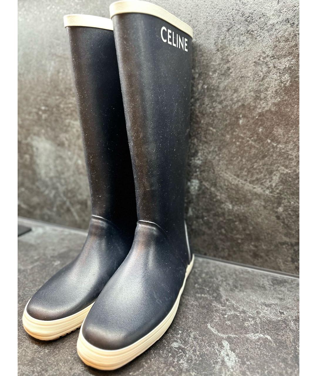 CELINE Черные резиновые сапоги, фото 7