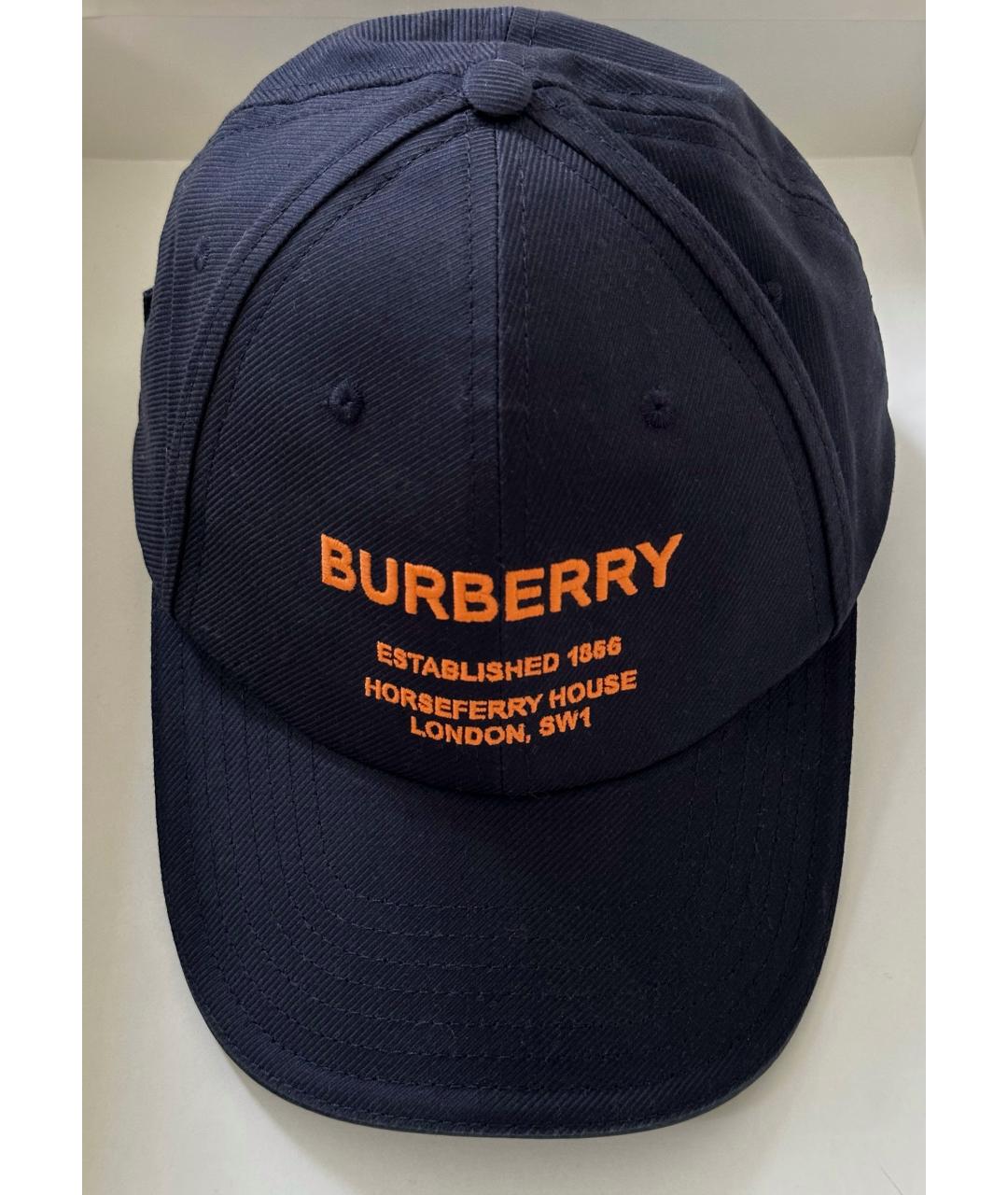 BURBERRY Синяя хлопковая кепка, фото 3