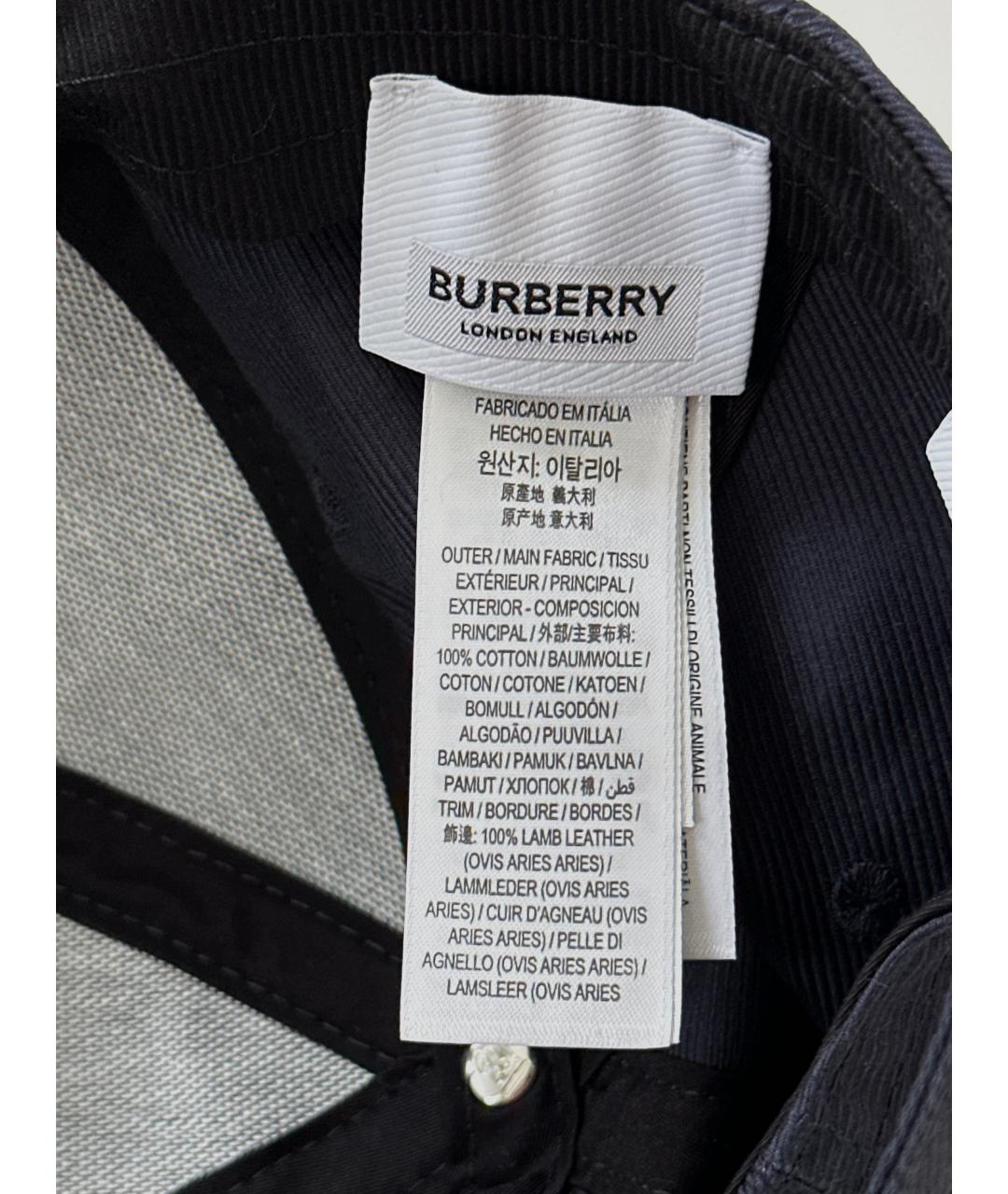 BURBERRY Синяя хлопковая кепка, фото 5