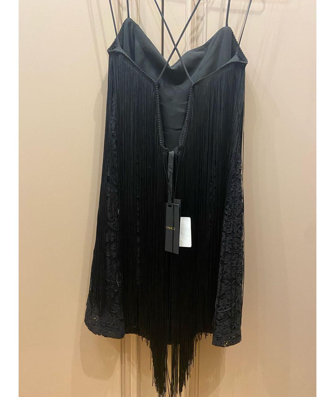 PINKO Черное вискозное коктейльное платье, фото 4