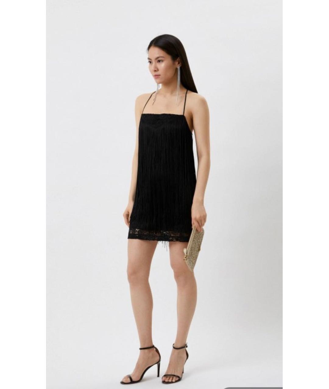 PINKO Черное вискозное коктейльное платье, фото 8