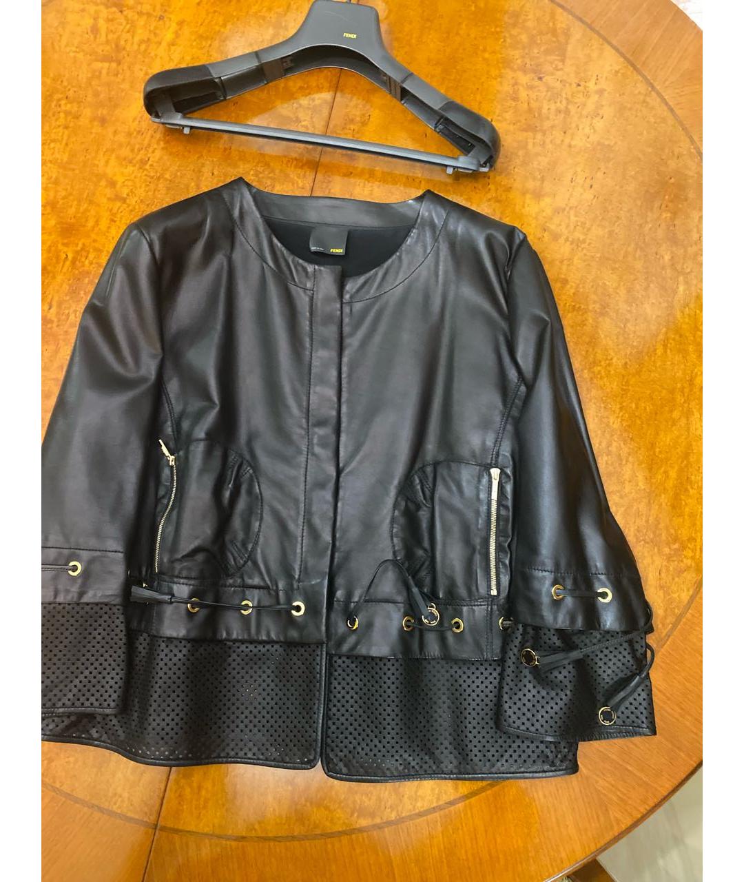 FENDI Черная кожаная куртка, фото 6
