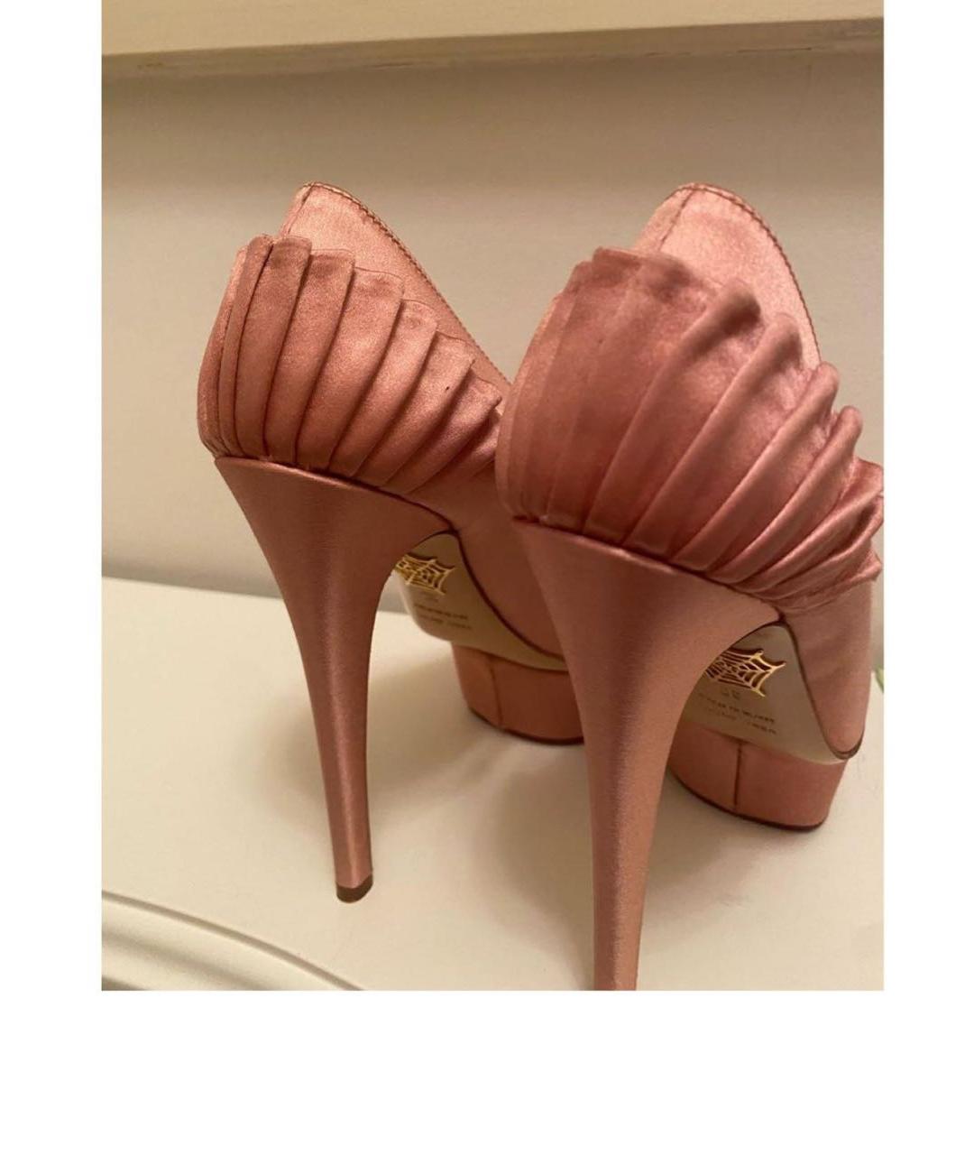 CHARLOTTE OLYMPIA Розовые текстильные туфли, фото 2