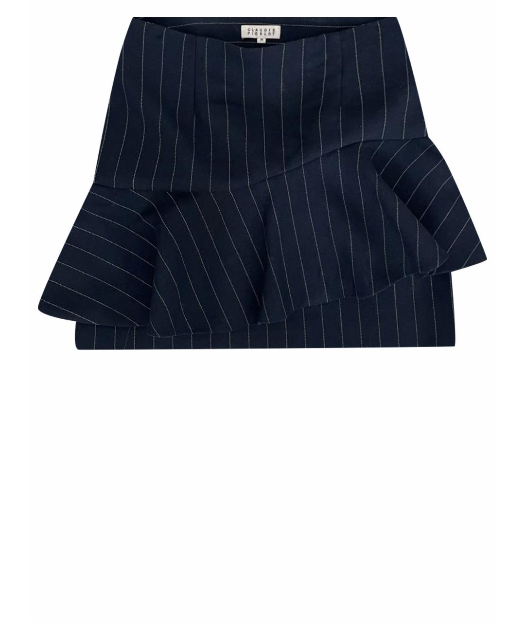 Claudie Pierlot Темно-синяя полиэстеровая юбка мини, фото 1