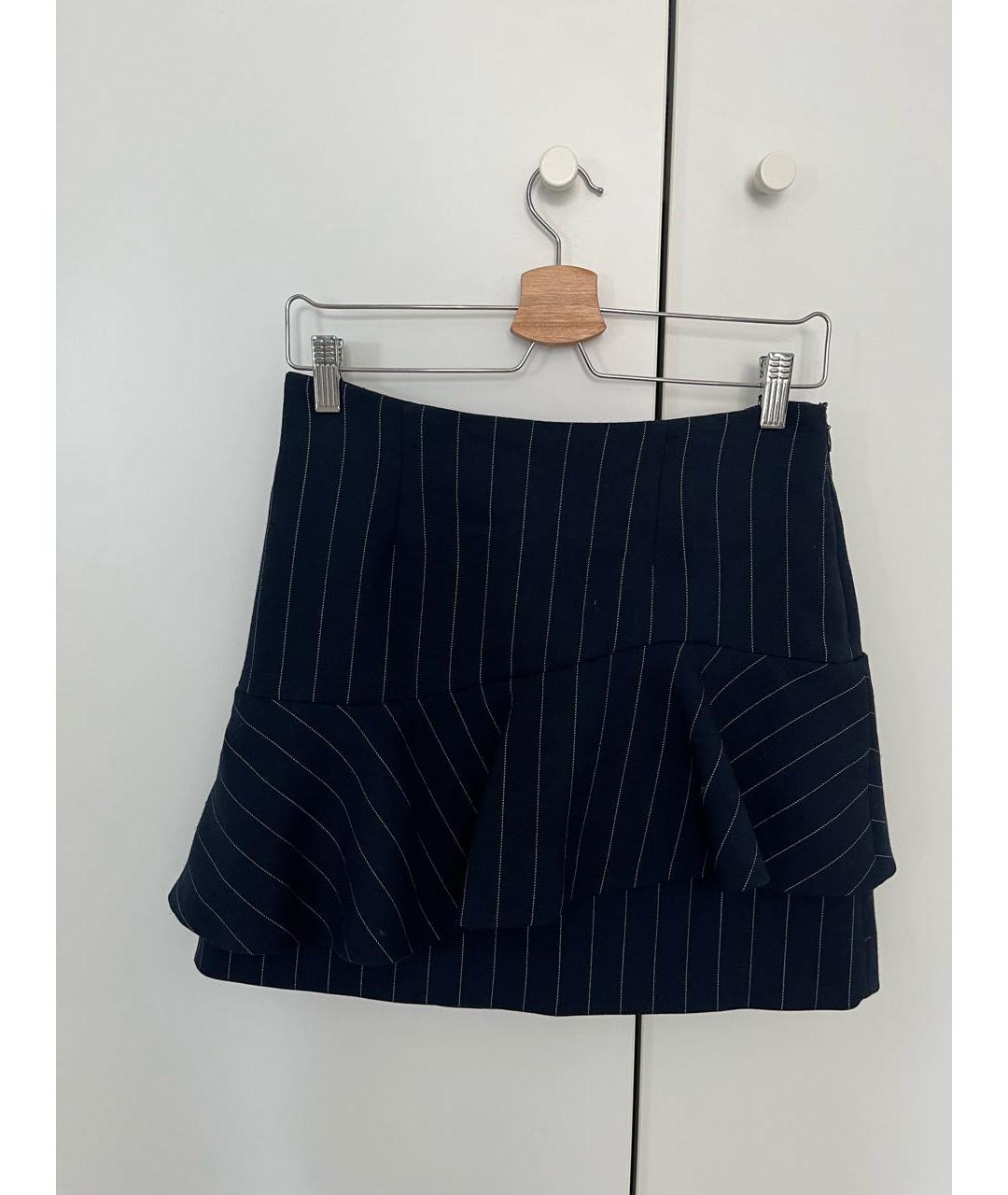 Claudie Pierlot Темно-синяя полиэстеровая юбка мини, фото 3