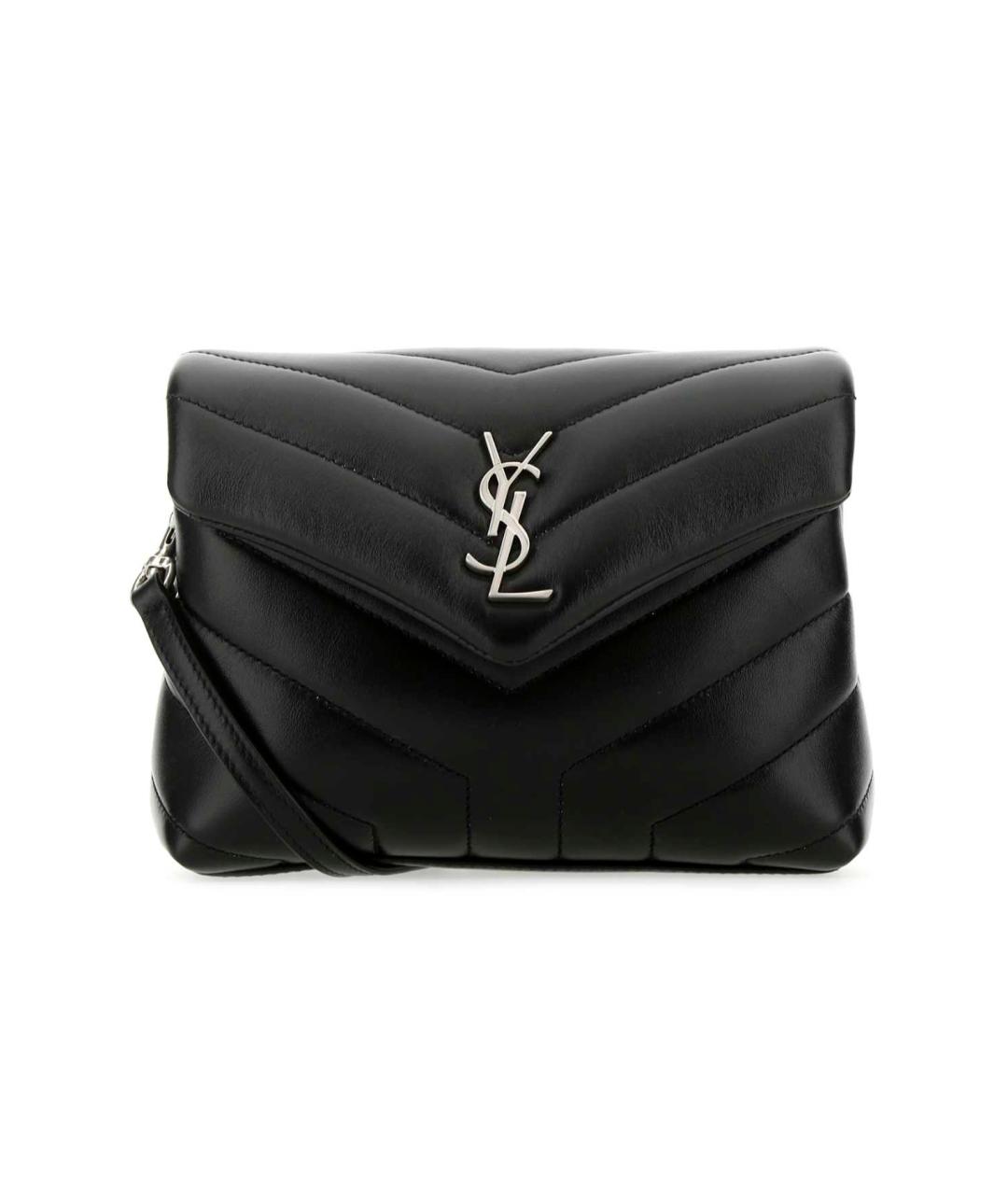SAINT LAURENT Черная кожаная сумка через плечо, фото 1