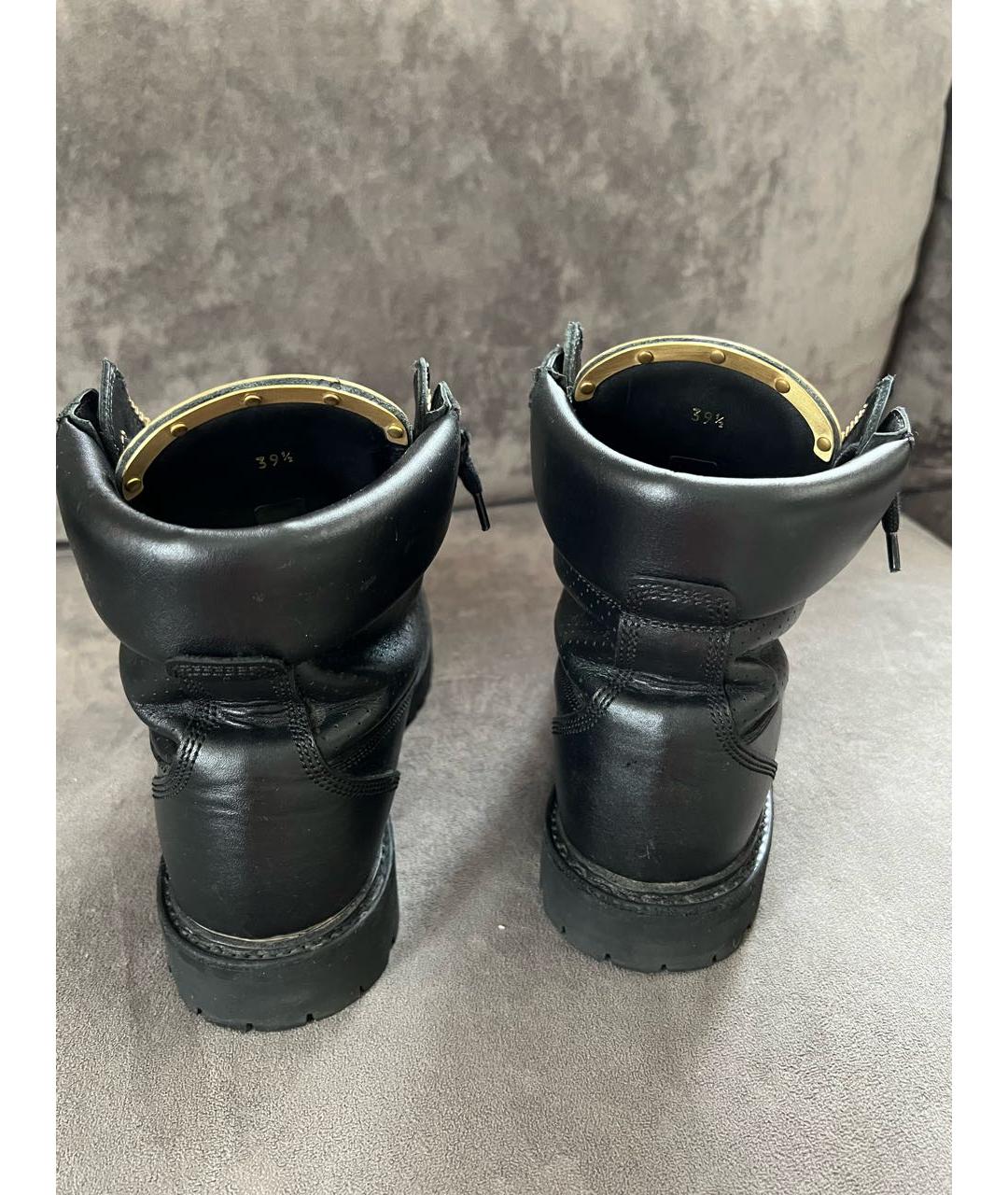 BALMAIN Черные ботинки из искусственной кожи, фото 7
