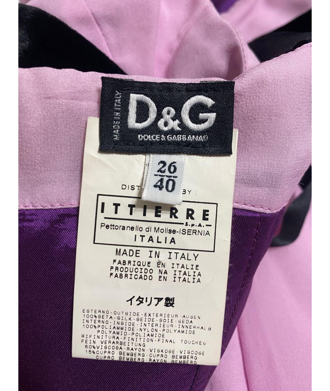 DOLCE&GABBANA Розовое шелковое вечернее платье, фото 4