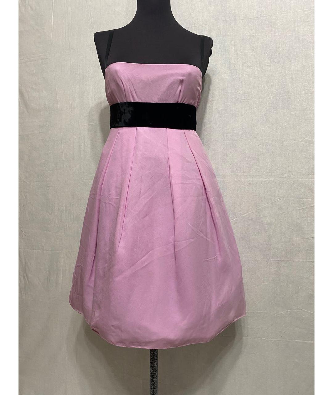 DOLCE&GABBANA Розовое шелковое вечернее платье, фото 9