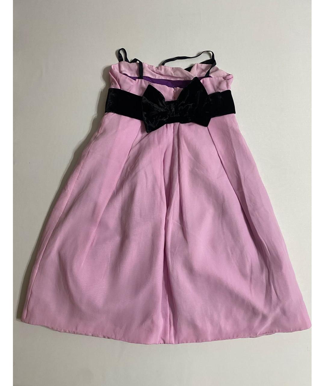 DOLCE&GABBANA Розовое шелковое вечернее платье, фото 3