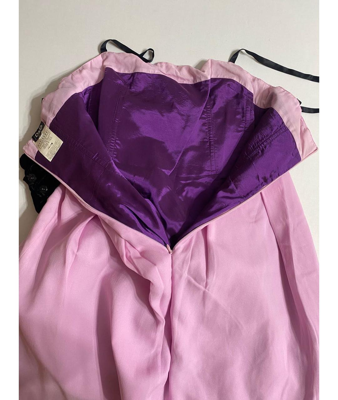 DOLCE&GABBANA Розовое шелковое вечернее платье, фото 5