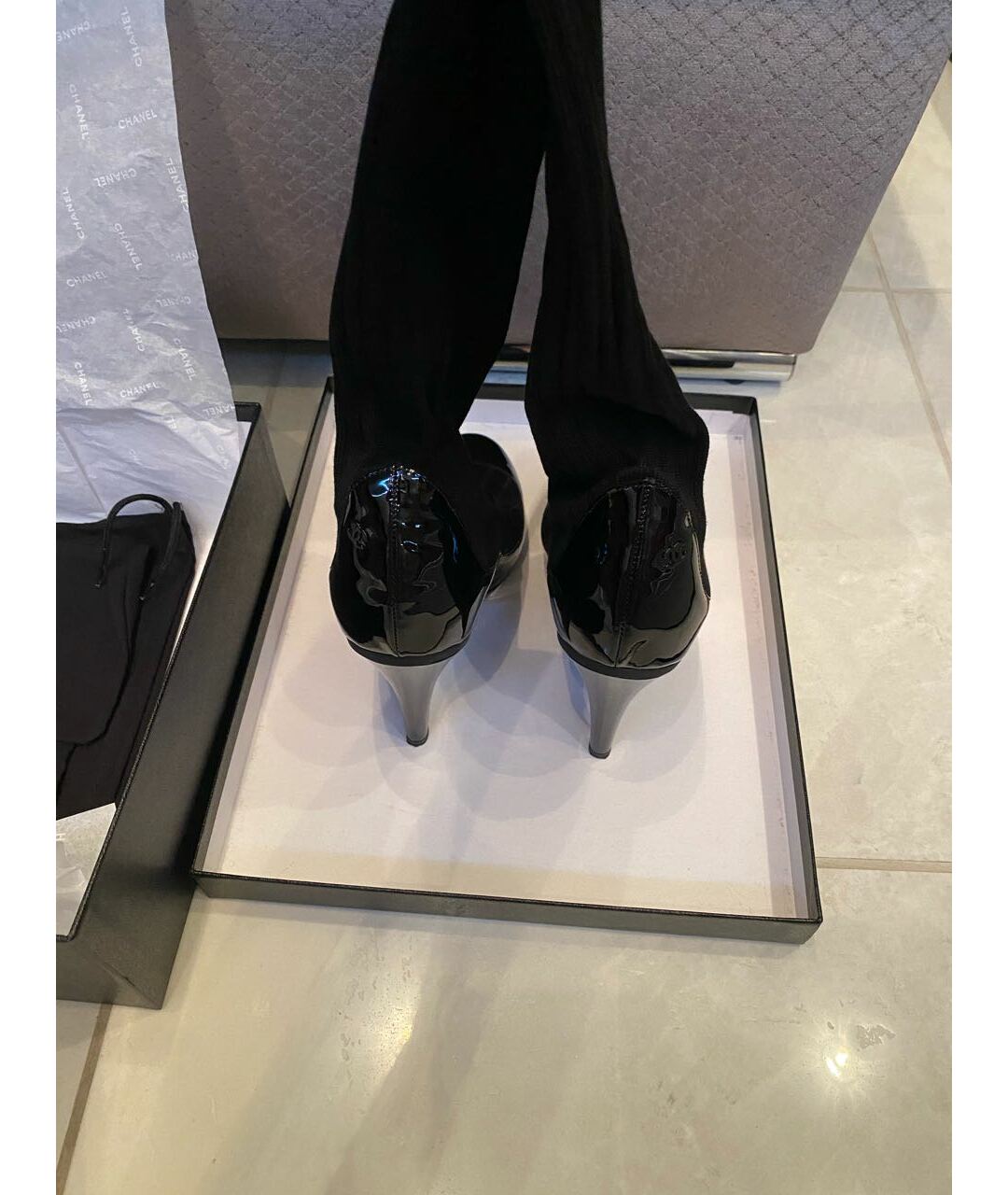 CHANEL PRE-OWNED Черные туфли, фото 4