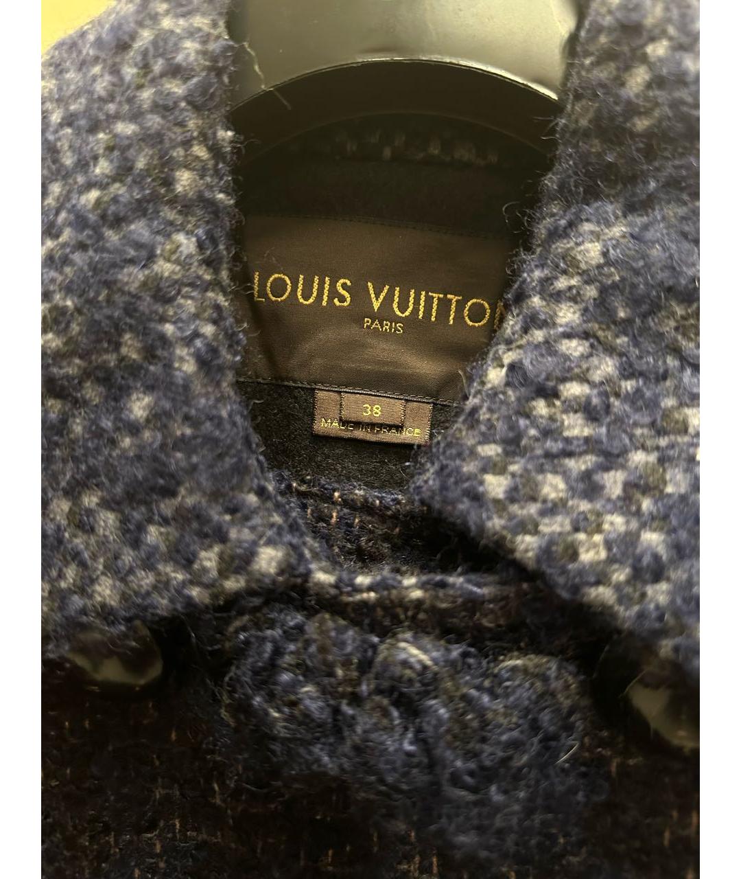 LOUIS VUITTON PRE-OWNED Темно-синее шерстяное пальто, фото 3