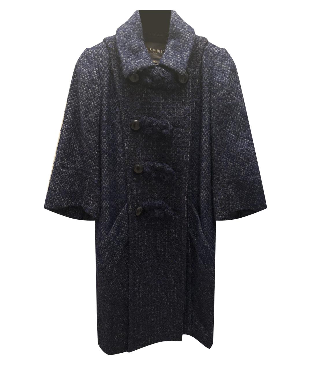 LOUIS VUITTON PRE-OWNED Темно-синее шерстяное пальто, фото 1