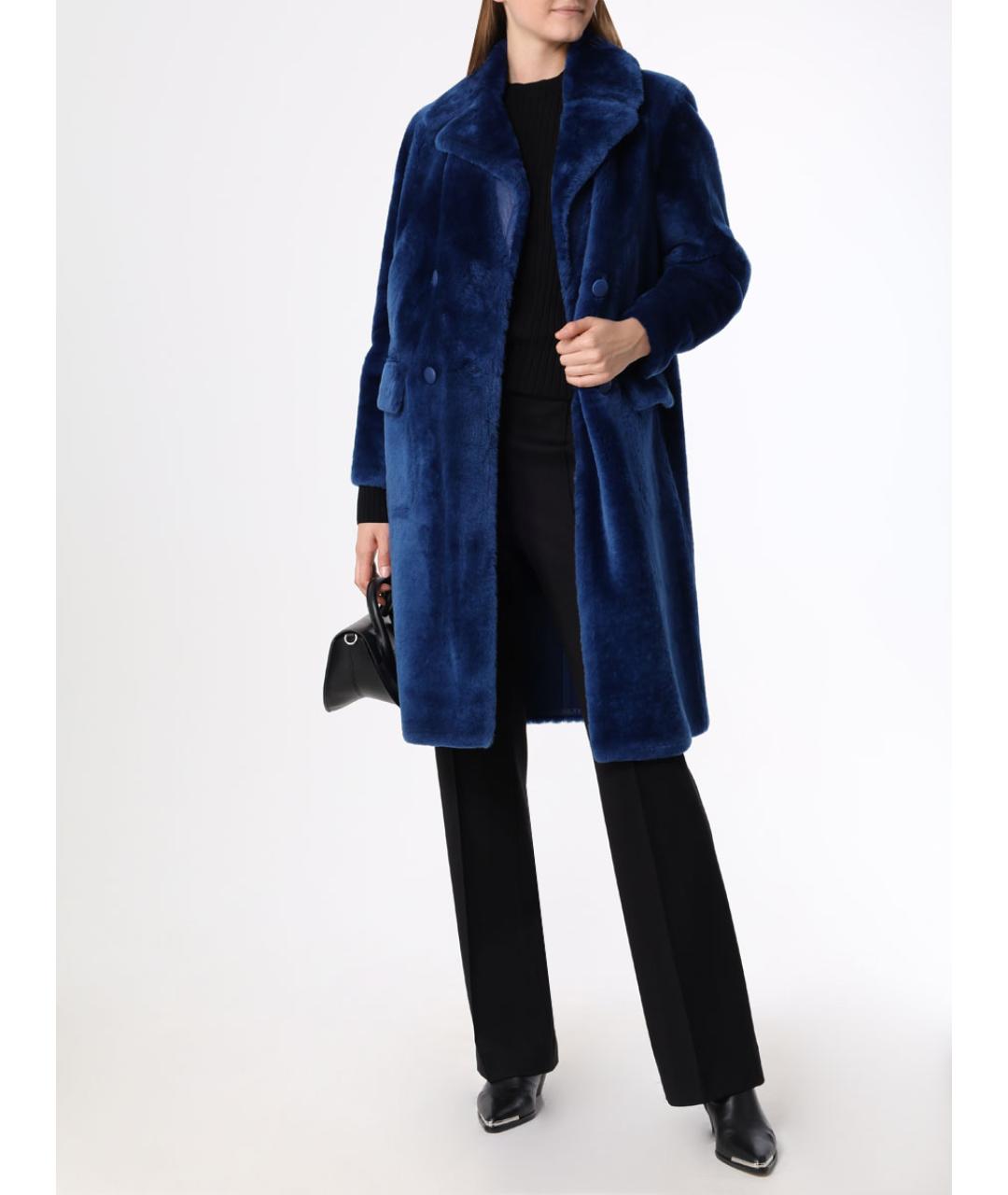 YVES SALOMON Синяя шуба, фото 2