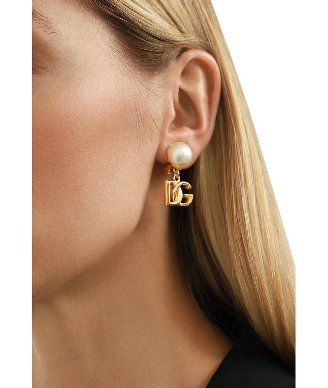 DOLCE&GABBANA Золотые металлические серьги, фото 4
