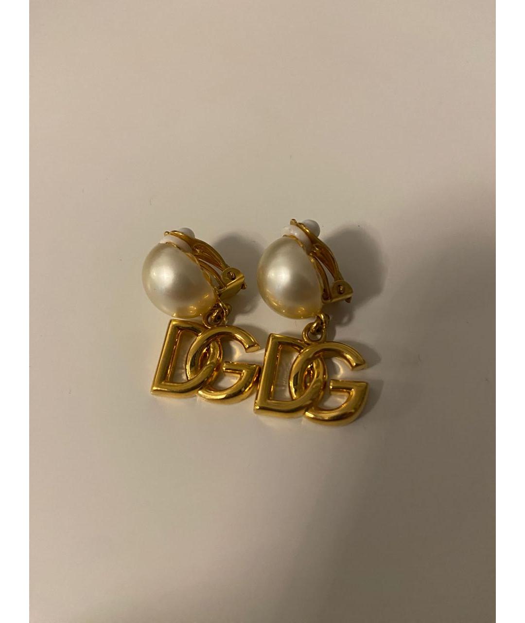 DOLCE&GABBANA Золотые металлические серьги, фото 5