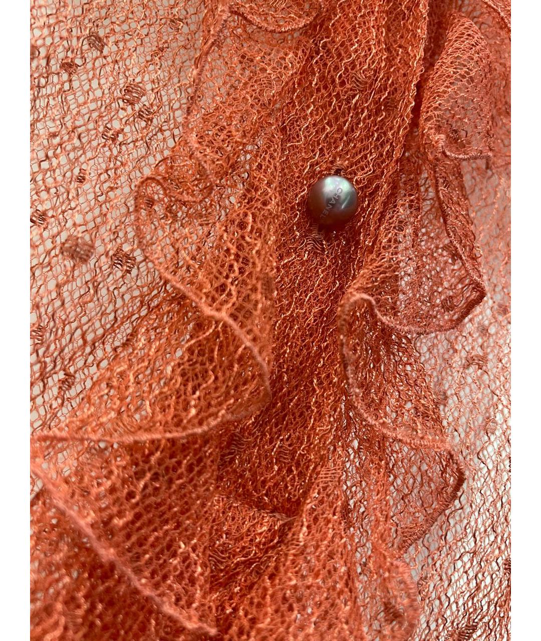 CHANEL PRE-OWNED Коралловая полиамидовая блузы, фото 7