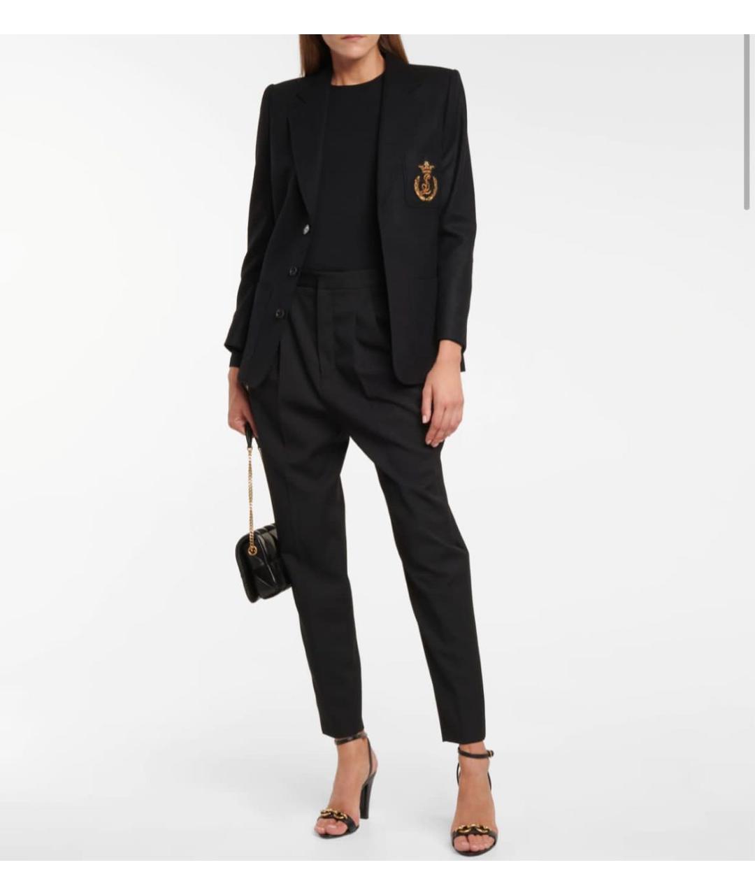 SAINT LAURENT Черный шерстяной жакет/пиджак, фото 5