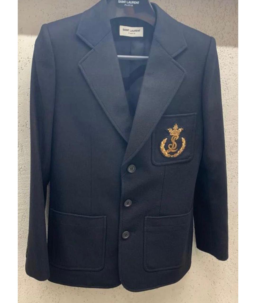 SAINT LAURENT Черный шерстяной жакет/пиджак, фото 4