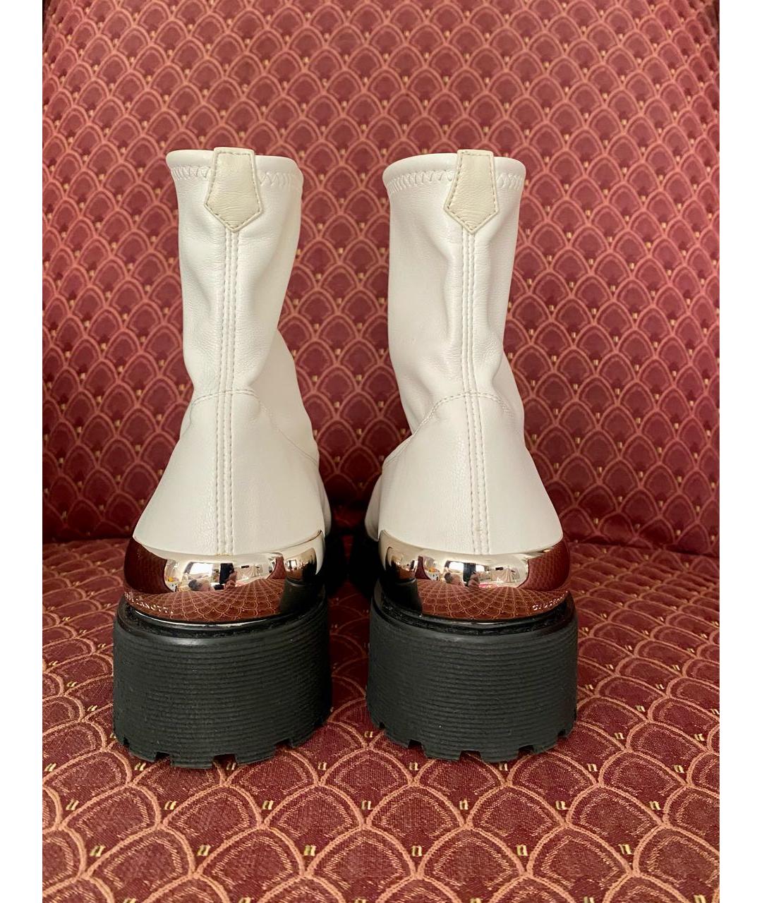 GIUSEPPE ZANOTTI DESIGN Белые кожаные ботинки, фото 4