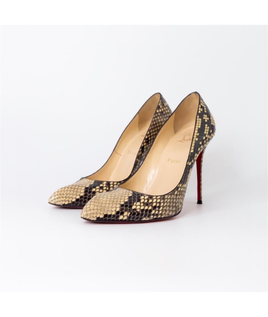 CHRISTIAN LOUBOUTIN Бежевые туфли из экзотической кожи, фото 2
