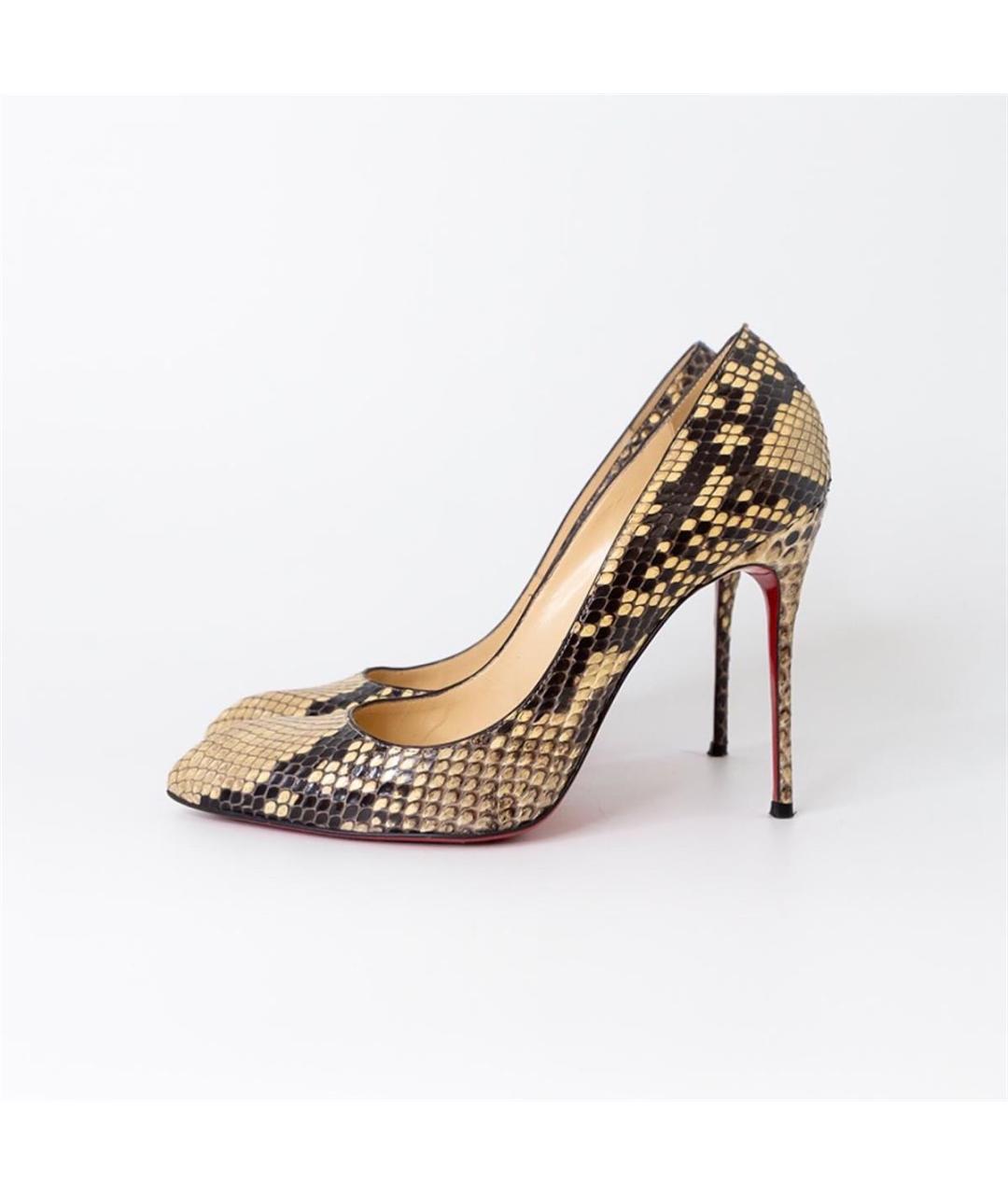 CHRISTIAN LOUBOUTIN Бежевые туфли из экзотической кожи, фото 5