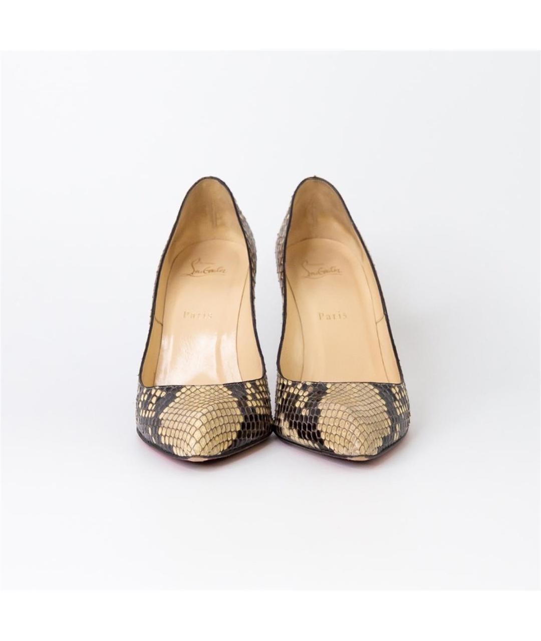 CHRISTIAN LOUBOUTIN Бежевые туфли из экзотической кожи, фото 3