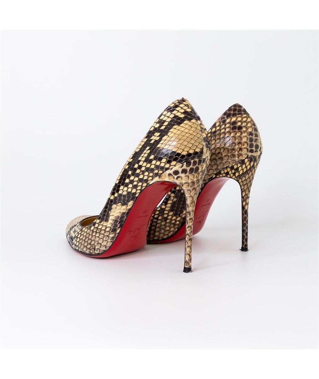 CHRISTIAN LOUBOUTIN Бежевые туфли из экзотической кожи, фото 4