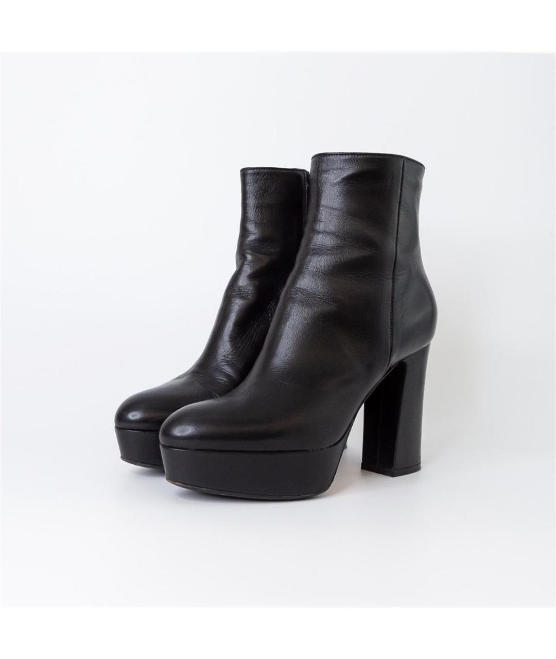 GIANVITO ROSSI Черные кожаные ботильоны, фото 2