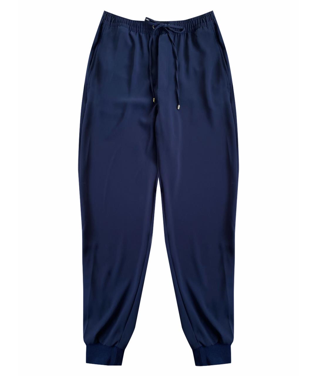 RALPH LAUREN Темно-синие полиэстеровые брюки узкие, фото 1
