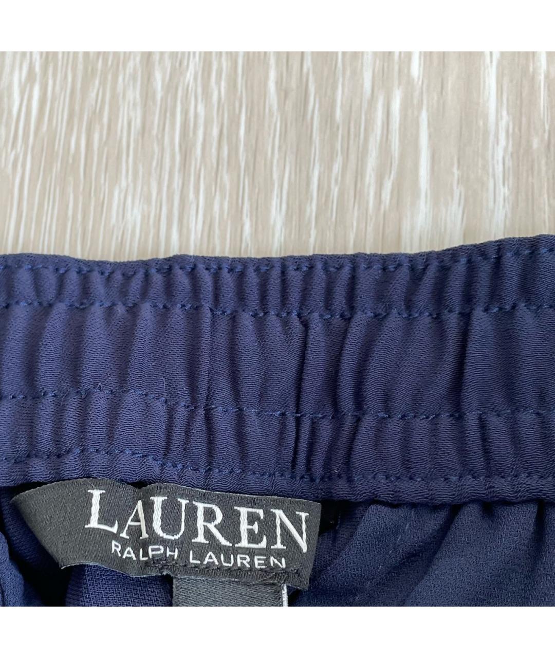 RALPH LAUREN Темно-синие полиэстеровые брюки узкие, фото 6