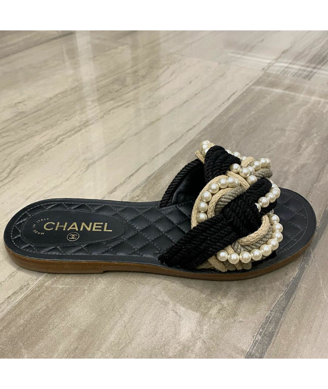 CHANEL PRE-OWNED Бежевые шлепанцы, фото 8