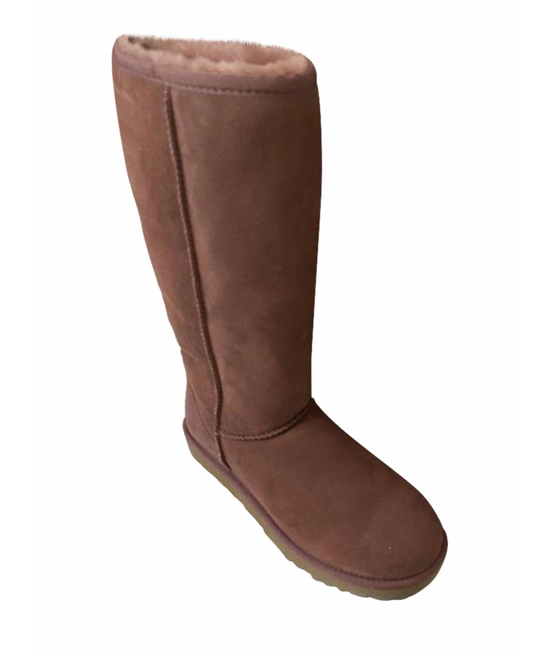 UGG AUSTRALIA Бордовые замшевые сапоги, фото 1