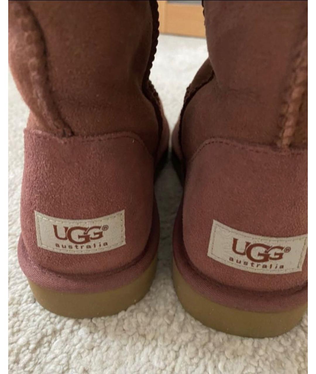 UGG AUSTRALIA Бордовые замшевые сапоги, фото 4