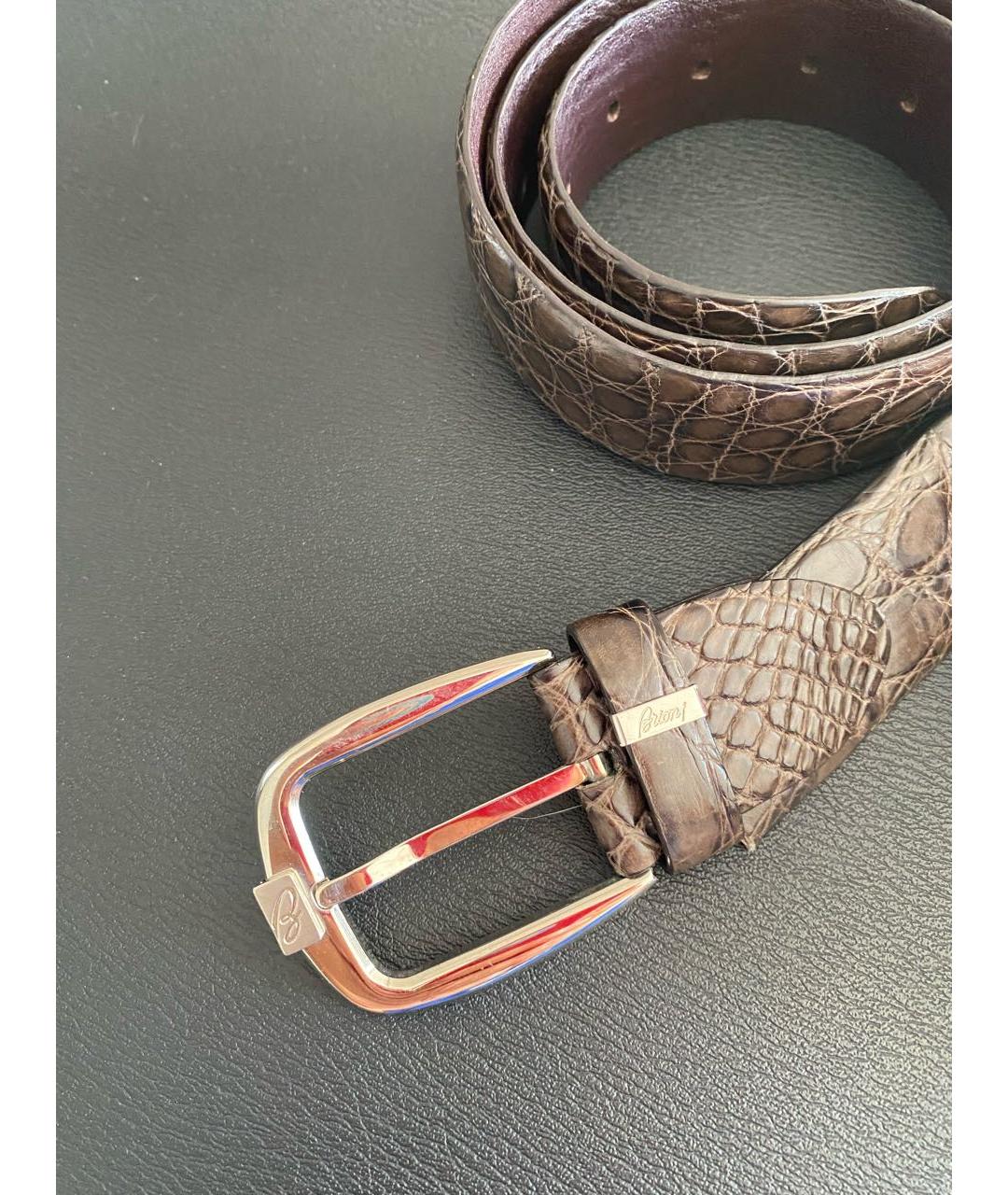 BRIONI Коричневый ремень из экзотической кожи, фото 2