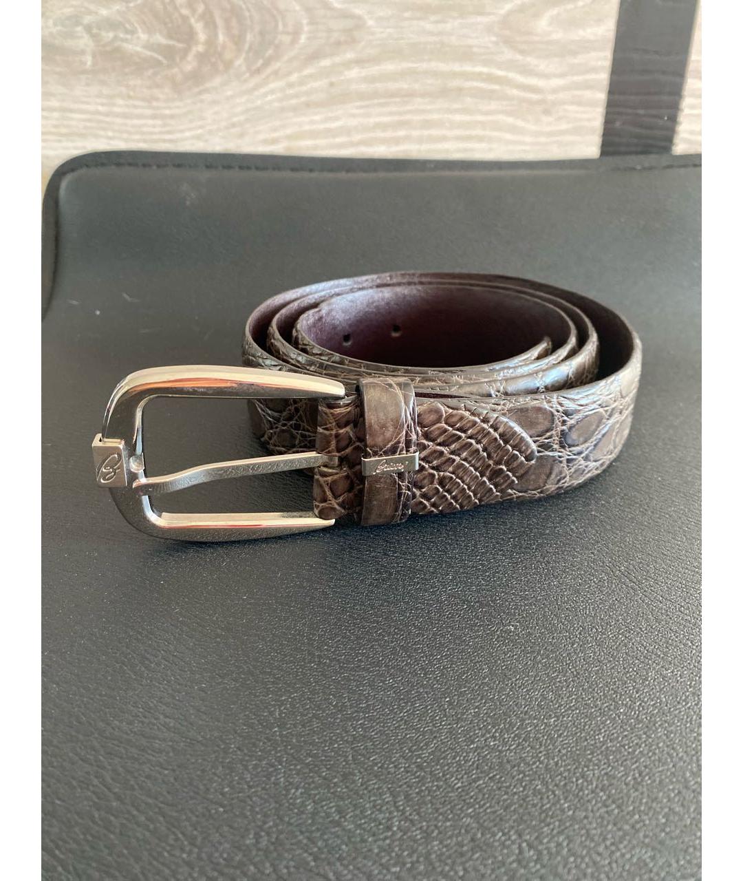 BRIONI Коричневый ремень из экзотической кожи, фото 8
