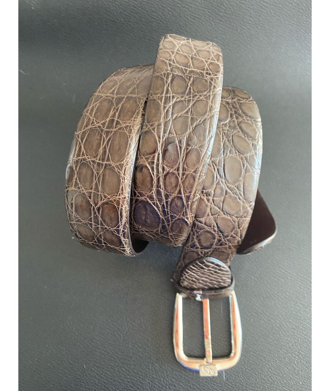 BRIONI Коричневый ремень из экзотической кожи, фото 7