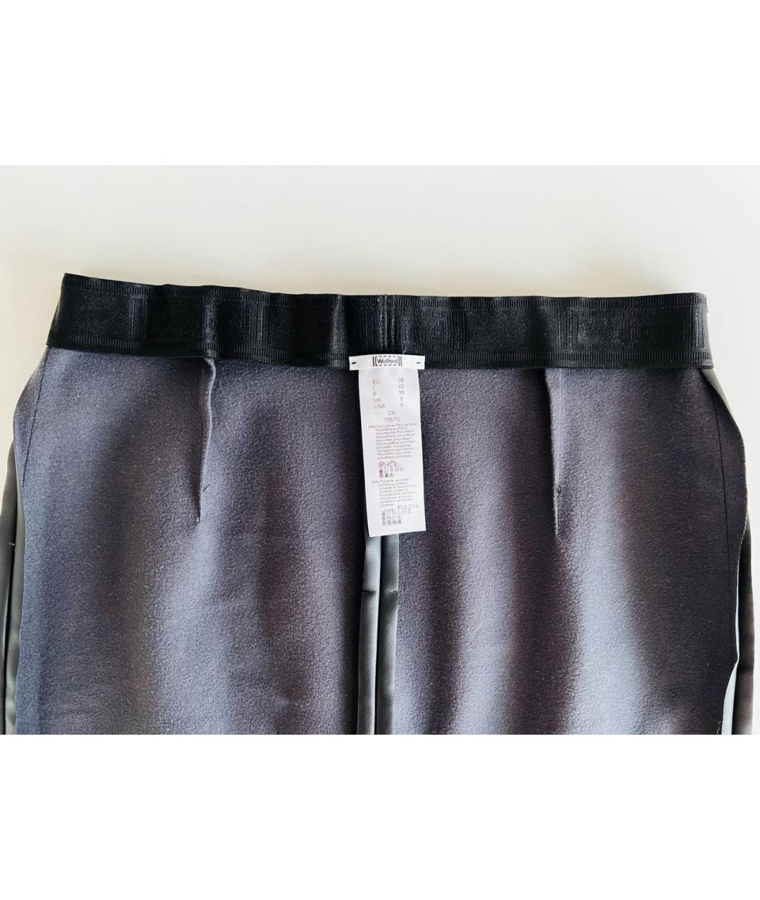 WOLFORD Черная полиуретановая юбка миди, фото 3